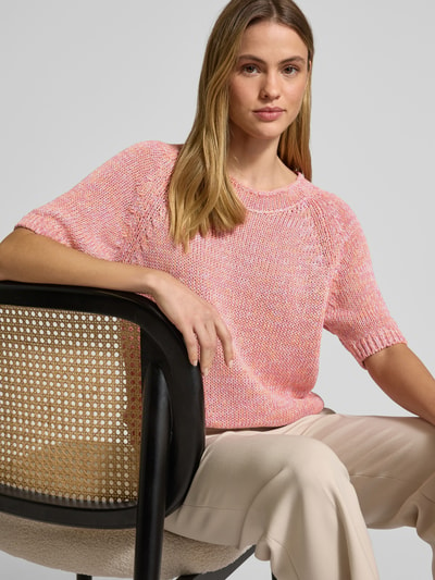 Luisa Cerano Gebreide pullover met ronde hals Felroze gemêleerd - 3