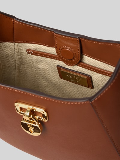 Lauren Ralph Lauren Lederen handtas met labelhanger, model 'TANNER' Cognac - 5
