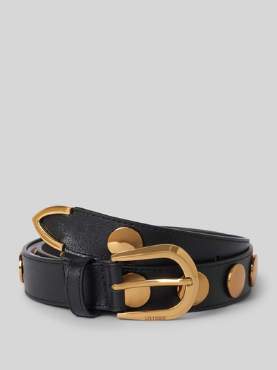 Produktfoto, pasek damski 'Gürtel aus Leder mit Logo-Prägung' od Guess z naturalnej skóry, wytłoczone logo, sprzączka, ozdobne obszycie, szerokość w rozmiarze S: 3 cm