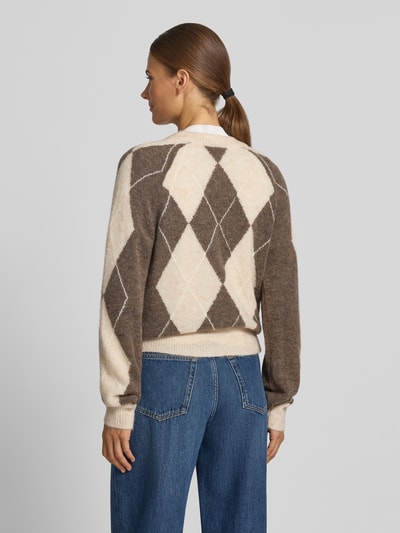 YAS Cardigan aus Woll-Mix mit Rundhalsausschnitt Modell 'JOHI' Offwhite 5