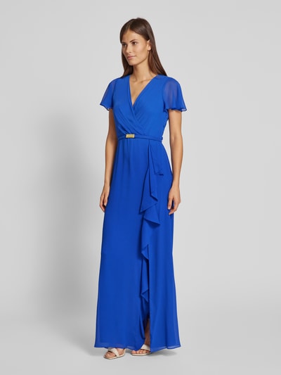 Lauren Ralph Lauren Abendkleid mit V-Ausschnitt Blau 1