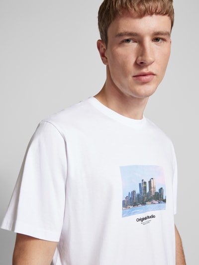 Jack & Jones T-Shirt mit Motiv-Print Modell 'VESTERBRO' Weiss 3