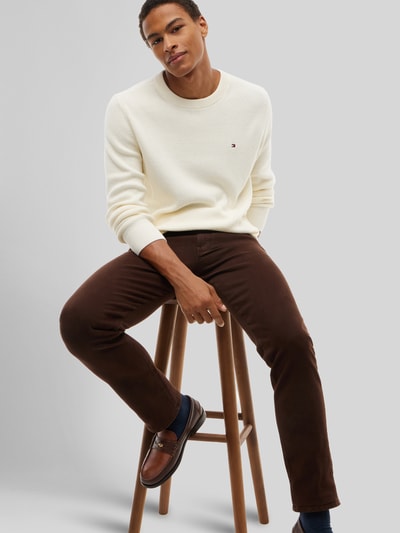 Tommy Hilfiger straight fit jeans van katoenmix model 'DENTON' Chocoladebruin - 3