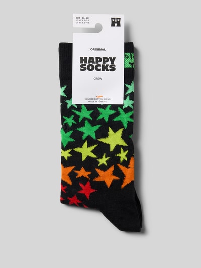 Happy Socks Socken mit Motiv-Stitching Modell 'Star Cluster' Black 3