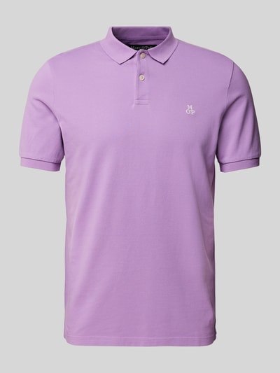 Marc O'Polo Regular fit poloshirt met labelstitching Lila - 2