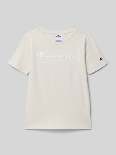 CHAMPION T-shirt z wyhaftowanym logo Złamany biały 1