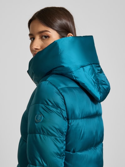 SAVE THE DUCK Gewatteerde lange jas met opstaande kraag, model 'LYSA' Petrol - 3