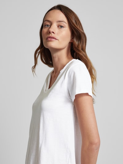MOS MOSH T-shirt z dekoltem w serek Biały 3