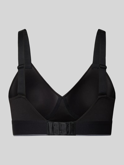 Produktfoto, Slim Fit Bralette mit Logo-Stitching von Calvin Klein Underwear, elastischer Mix, Hakenverschluss, schwarz, glatte Struktur