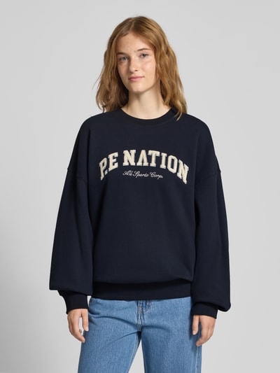 P.E Nation Relaxed Fit Sweatshirt mit Rundhalsausschnitt Dunkelblau 4