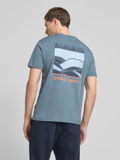 Napapijri T-Shirt mit Label-Print Modell 'SOVANA' Eisblau 5