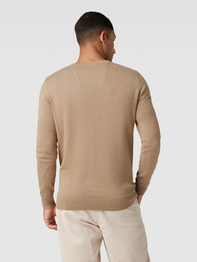 Tom Tailor Gebreide pullover met logostitching Beige - 5