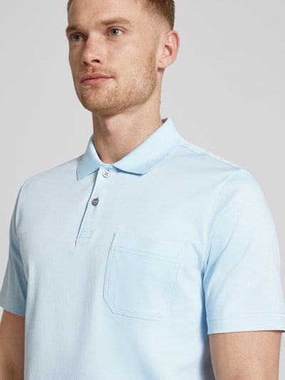 MAERZ Muenchen Regular fit poloshirt met borstzak Bleu - 3