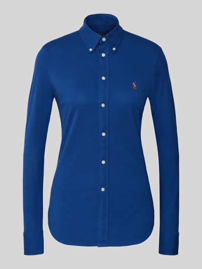 Polo Ralph Lauren Slim fit overhemdblouse met button-downkraag Blauw gemêleerd - 2