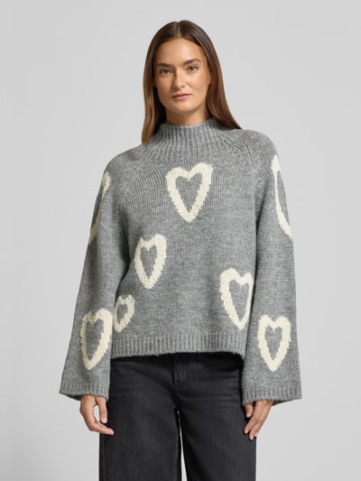 MORE & MORE Oversize sweter dzianinowy z domieszką wełny i bawełny Średnioszary 4