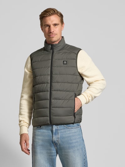 Marc O'Polo Kamizelka pikowana o kroju regular fit z wodoodpornego materiału Khaki 4