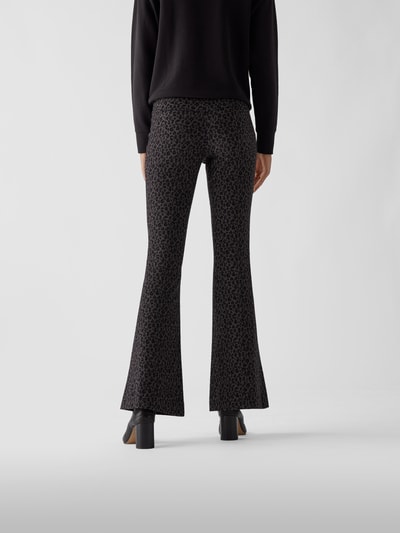 Diane von Furstenberg Bootcut Hose mit Animal-Print Mittelgrau 5