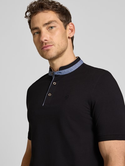 bugatti Regular Fit Poloshirt mit Stehkragen und Logo-Stitching Black 3
