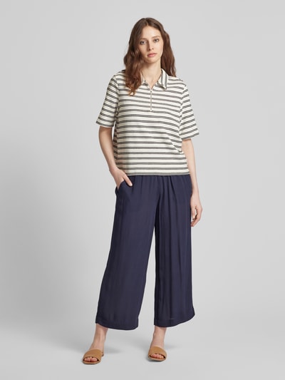 ICHI Regular fit stoffen broek met verkort model, model 'Marakech' Marineblauw - 1