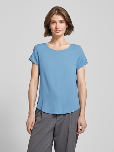 Vero Moda T-shirt met afgeronde zoom, model 'BELLA' Blauw - 4