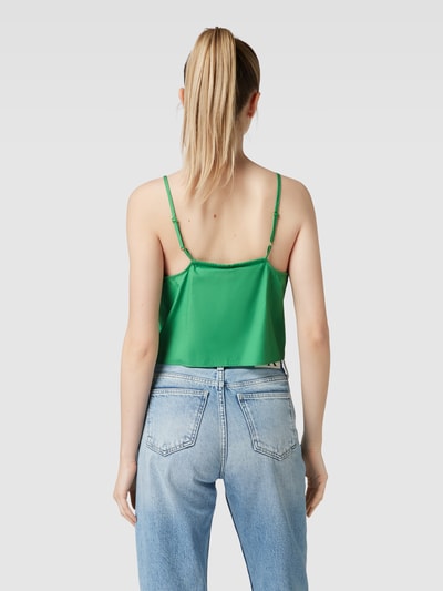 Tommy Jeans Top met V-hals, model 'POPLIN' Groen - 5