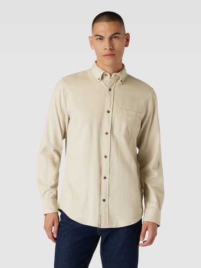 GANT Regular Fit Freizeithemd mit Label-Stitching Modell 'HERRINGBONE' Stein 4