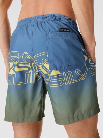 Quiksilver Zwembroek met labelprint Blauw - 3