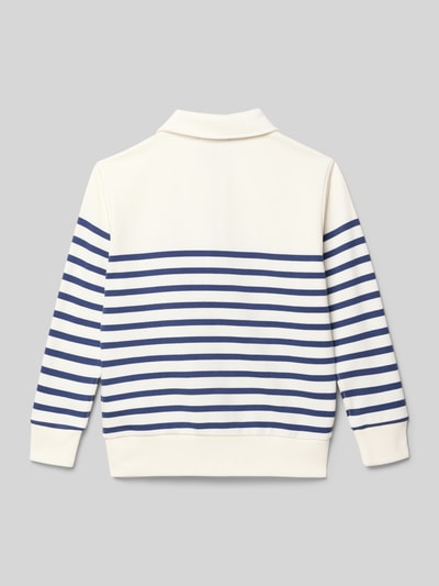 Produktfoto, Regular Fit Sweatshirt aus Baumwoll-Mix von Polo Ralph Lauren Teens, weiß-blaues Allover-Streifenmuster, Sweat-Material, Rückansicht