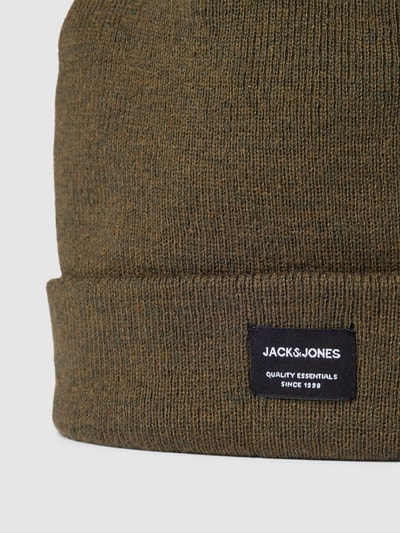 Jack & Jones Czapka beanie z naszywką z logo Oliwkowy 2