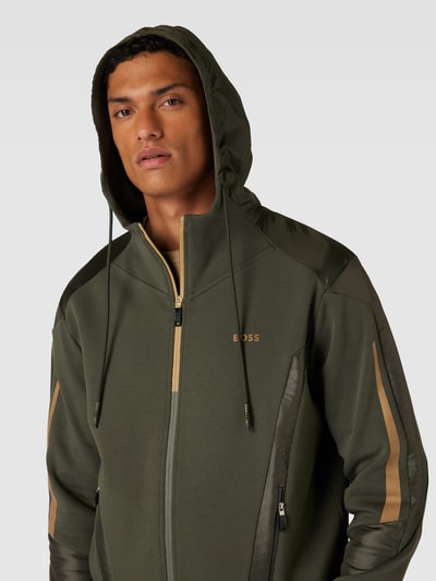 BOSS Green Sweatjacke mit Kapuze Modell 'Saggon' Oliv 3