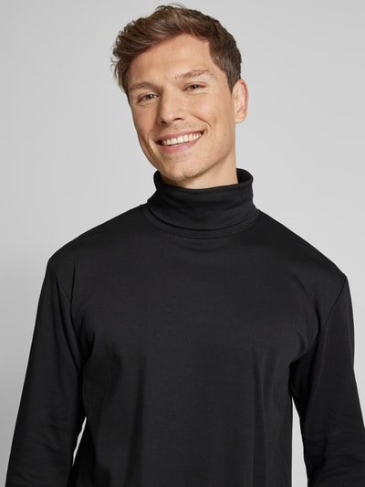 Tom Tailor Regular Fit  Langarmshirt aus Baumwoll-Mix mit Rollkragen  Black 3