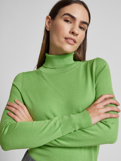 Christian Berg Woman Gebreide pullover met ribboorden Appeltjesgroen - 3