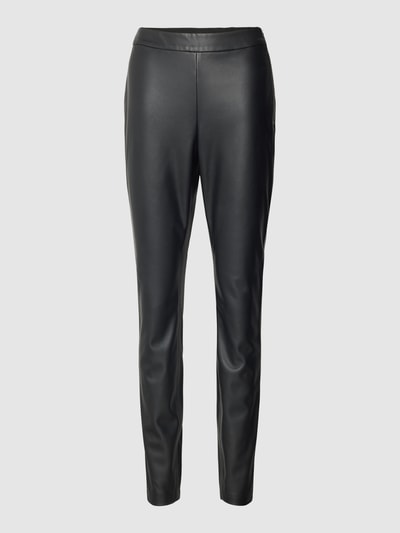 BOSS Orange Slim Fit Hose in Leder-Optik Modell 'Taslimah' Black 2