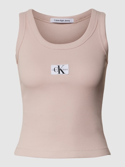 Calvin Klein Jeans Top na ramiączkach z efektem prążkowania Brudnoróżowy 2