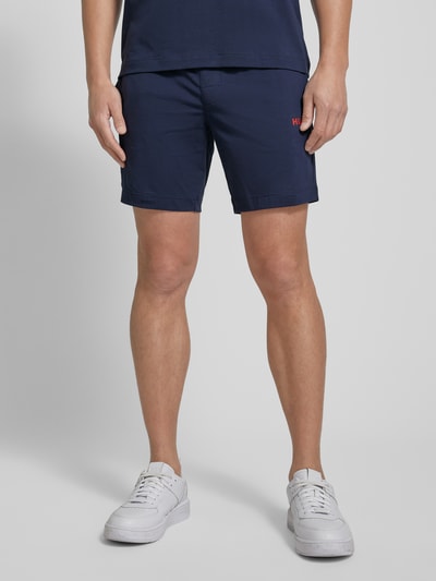 HUGO Regular Fit Shorts mit Label-Print Marine 4