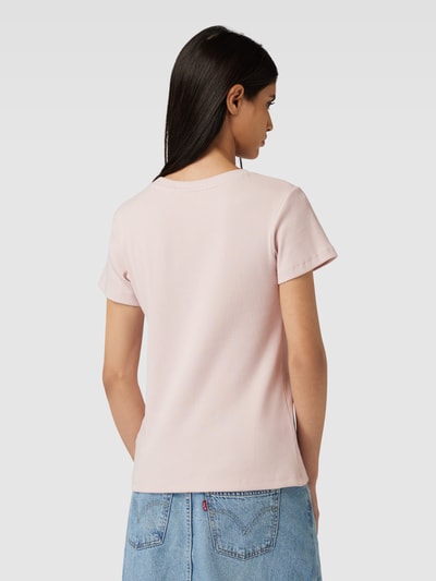 Calvin Klein Jeans T-shirt o kroju slim fit z efektem prążkowania Brudnoróżowy 5