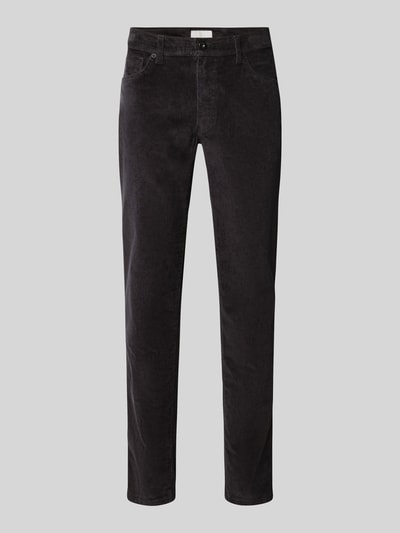 Brax straight fit corduroy broek van katoenmix model 'Mythos Flex Cord' Antraciet - 1
