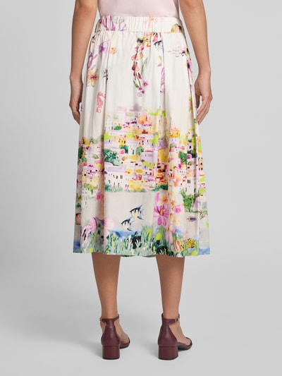 ROBE LÉGÈRE Ausgestellter Midi-Rock aus Baumwoll-Mix Offwhite 5
