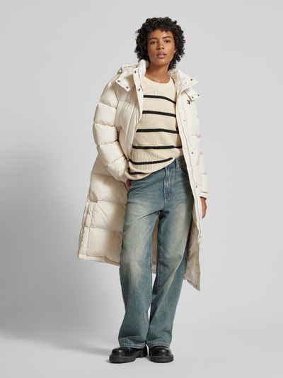 Tommy Jeans Gewatteerde lange jas met labelstitching, model 'ALASKA' Beige - 1