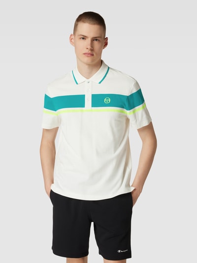 SERGIO TACCHINI Koszulka polo z paskami w kontrastowym kolorze model ‘DAMARINDO’ Złamany biały 4