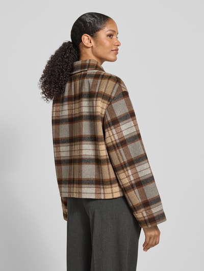 Jake*s Collection Kurtka z wykładanym kołnierzem i listwą guzikową Piaskowy 5