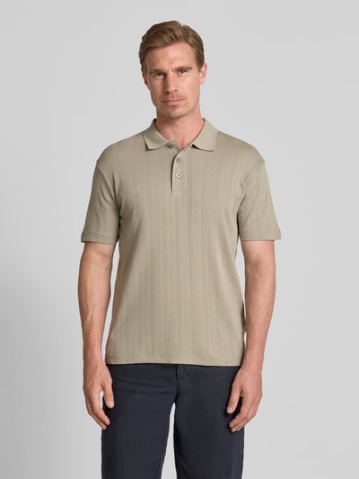 Lindbergh Poloshirt mit kurzer Knopfleiste Khaki 4