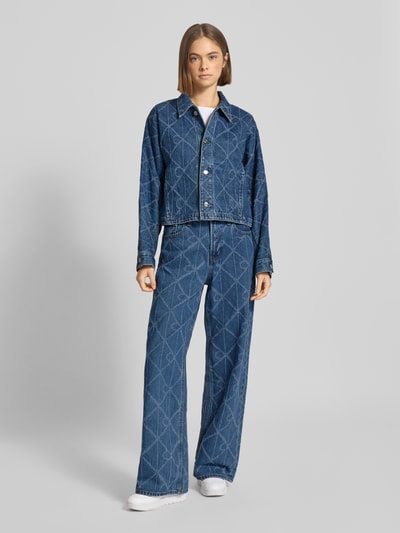 Calvin Klein Jeans Jeansjacke mit Umlegekragen und Knopfleiste Blau 1