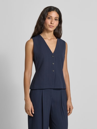 BOSS Regular fit gilet van pure viscose, model 'JULINIA' Marineblauw - 4