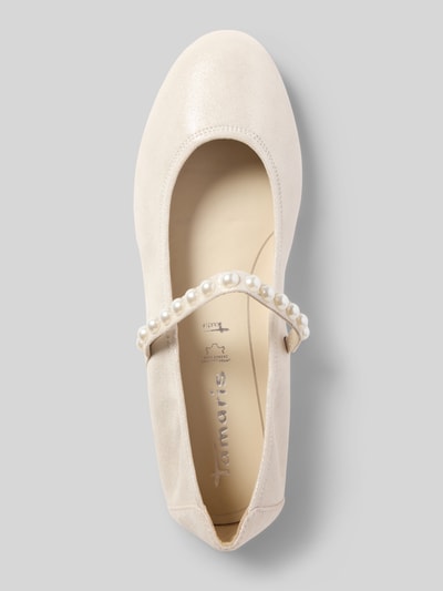 Tamaris Ballerinas mit Ziersteinbesatz Weiss 3