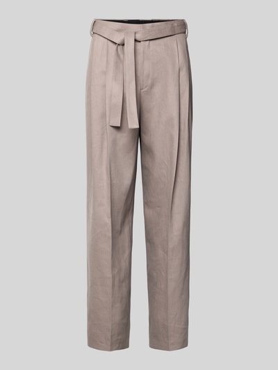 HUGO Regular Fit Weite Hose aus Hanf-Lyocell-Mix Modell 'FEDIX244F1X' Hellbraun 2