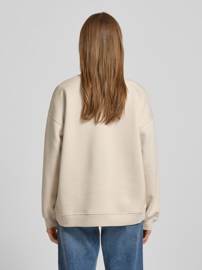 Smith and Soul Bluza z haftem i okrągłym dekoltem Beżowy 5