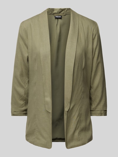 Pieces Regular fit blazer van een mix van viscose en linnen, model 'PIA BOSELLA' Kaki - 2