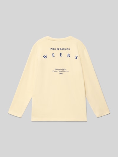 Garcia Shirt met lange mouwen en labelprint Ecru - 3