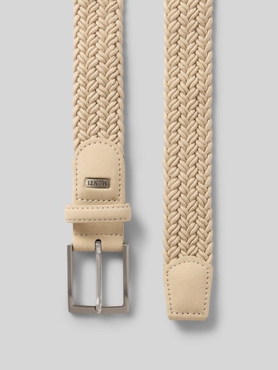 Produktfoto, Gürtel in Flecht-Optik mit Leder-Anteil Modell 'Havanna' von MONTI aus Elastischer-Material-Mix, beige, Dornschließe, 3 cm Breite